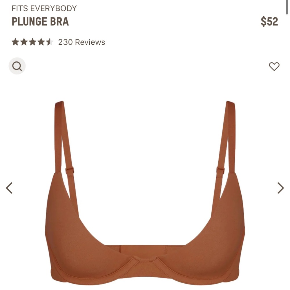 SKIMS Fits Everybody Plunge Bra - Bronze 34C